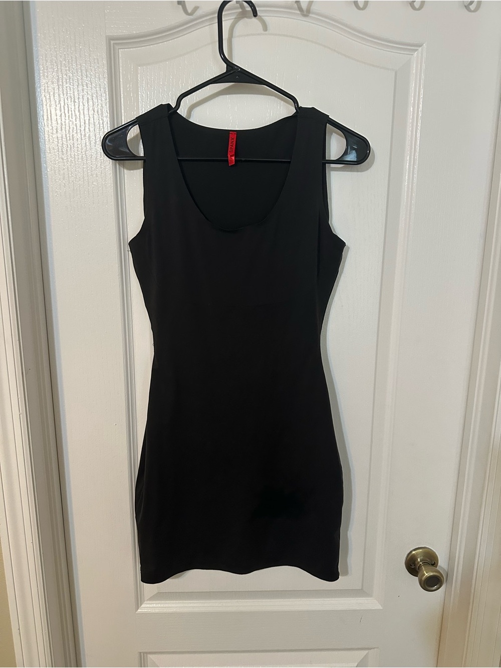 SPANX Black Sleeveless Scoop-Neck Mini Dress